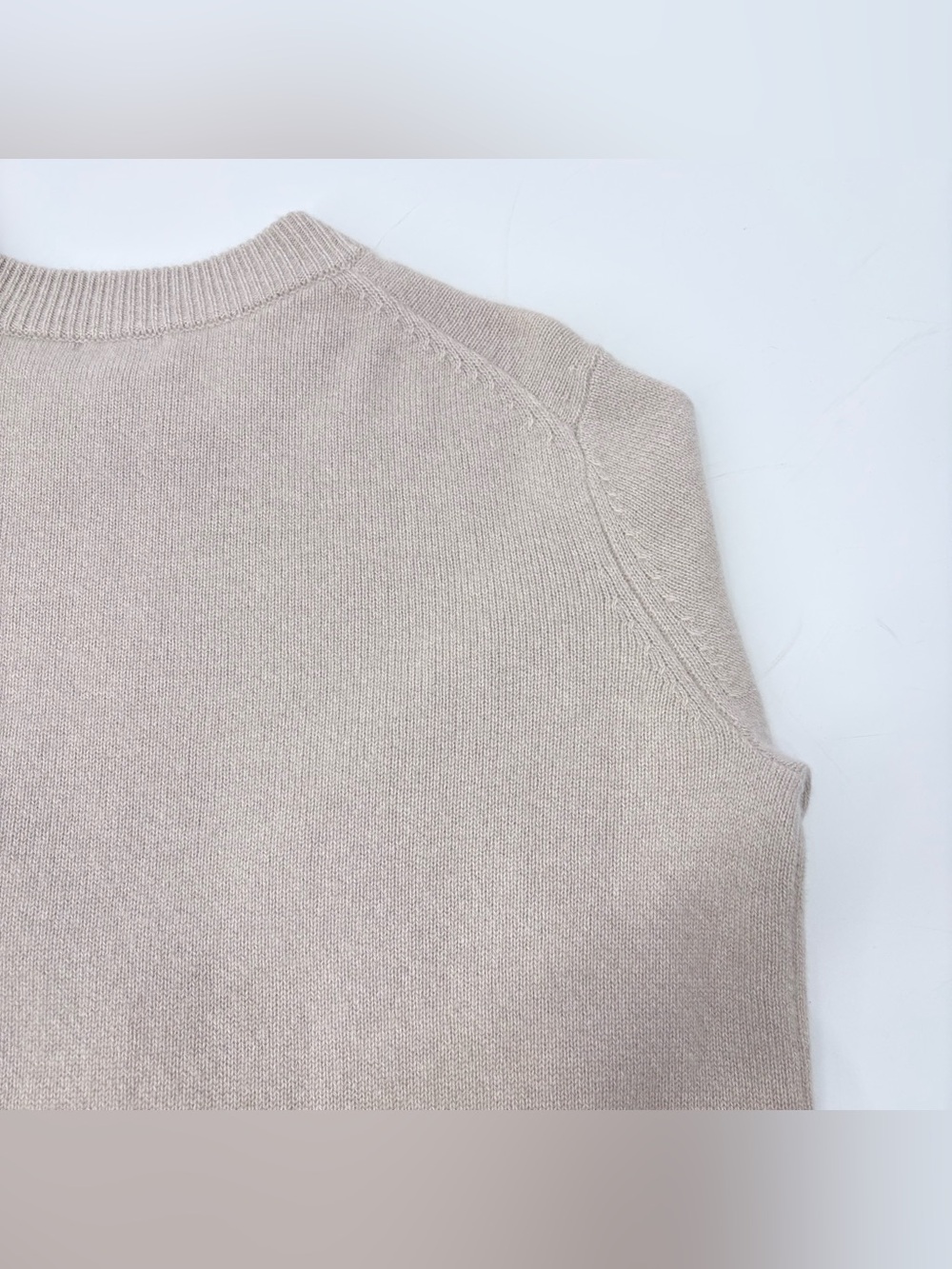 Quince Heather Cloud Beige Mongolian Cashmere Oversized Crewneck Sweater - Picture 8 of 12